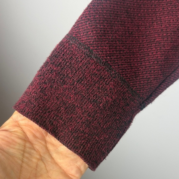 Robert Graham Men's Burgundy Cotton Blend Long Sleeve Mock Neck 1/4 Zip Pullover - Picture 5 of 9